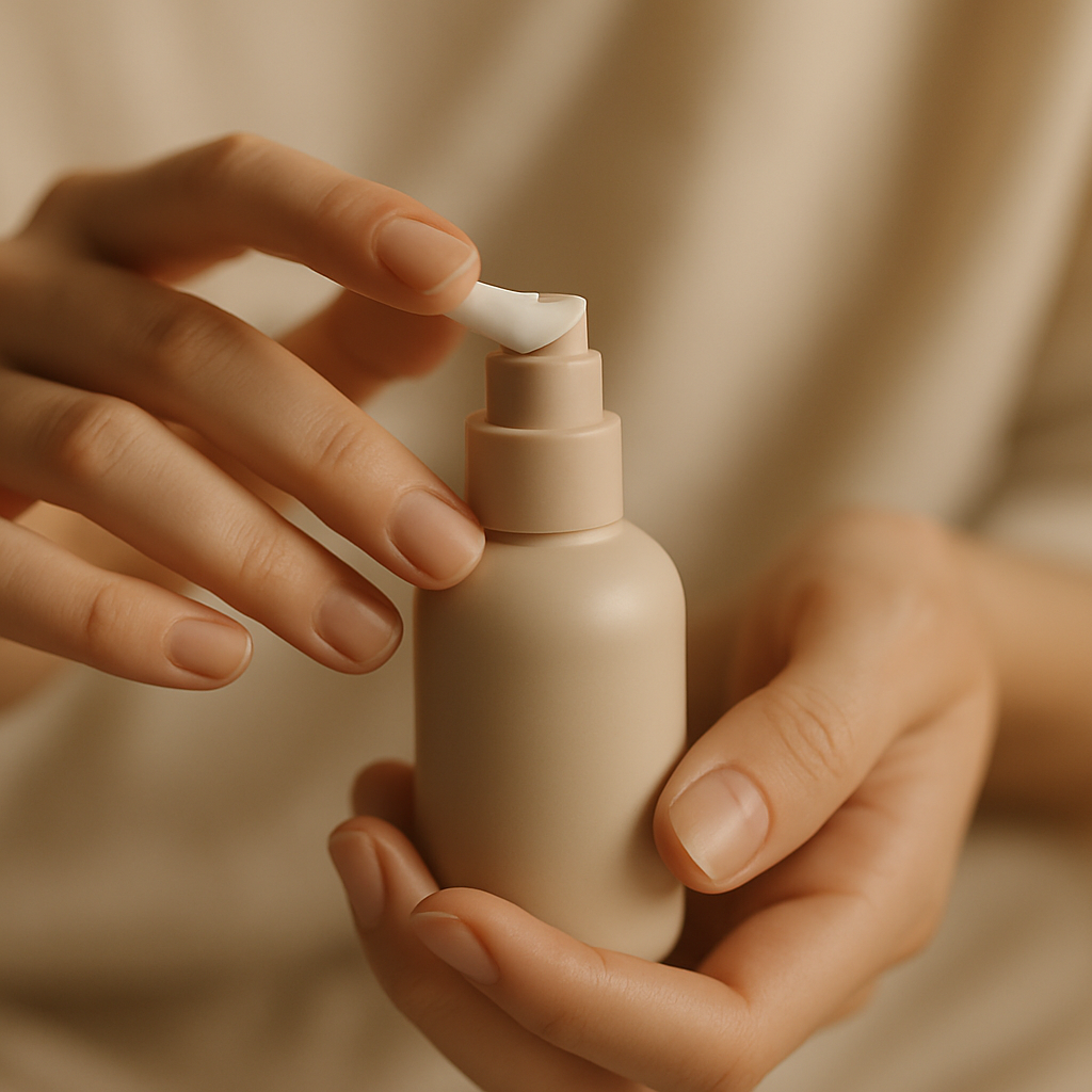 Hands interacting with a product