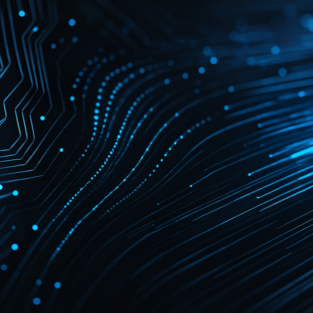 Abstract visualization of a connected technology ecosystem