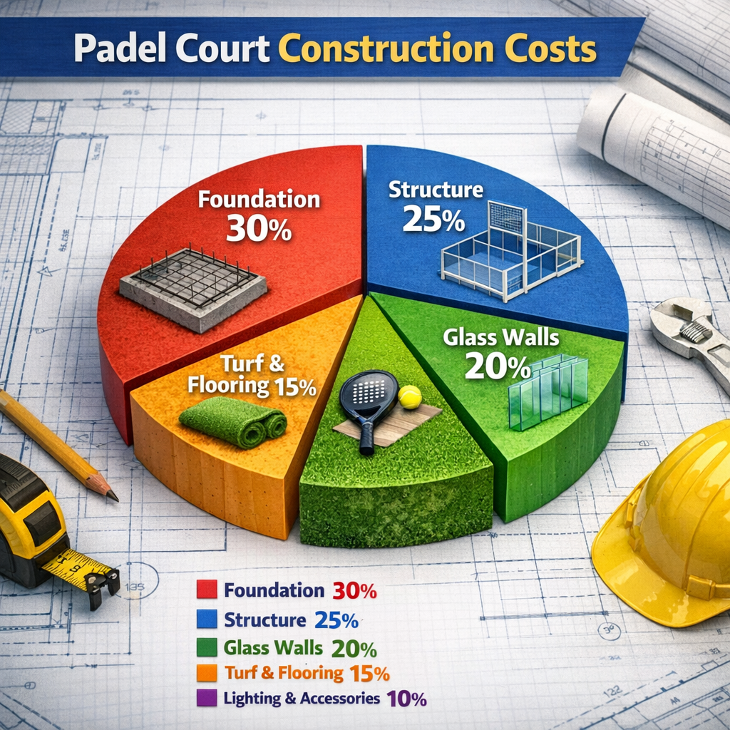 Padel court construction costs infographic