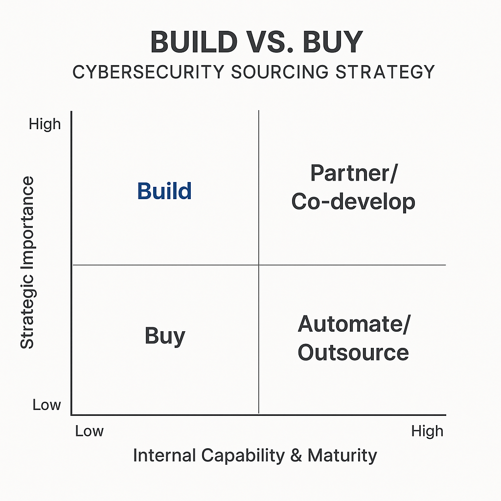 “自建与购买”网络安全策略矩阵