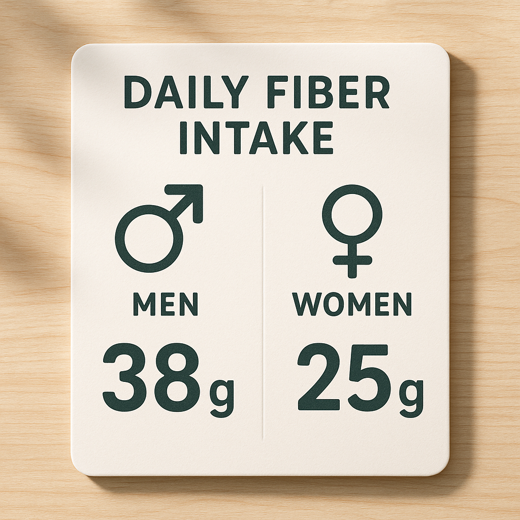 Chart showing fiber intake gap vs recommendations