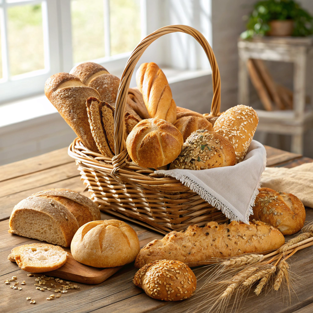 Pães artesanais rústicos